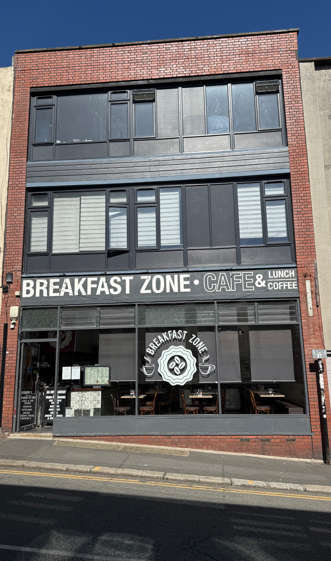 Breakfast Zone Cafe storefront on London Road, St Leonards-on-Sea